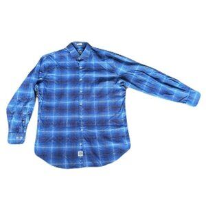 Peter Millar Large Blue Plaid Pattern Loose Fit